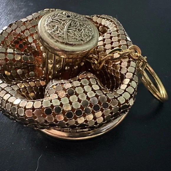 Rare Vintage Art Deco Whiting & Davis Gold Mesh Beggars Bag/Gate Top Coi… - Picture 9 of 14